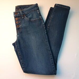 Lucky Brand Denim Jeans Size 0/25 Ava Buttonfly Low Rise Skinny Leg Medium Wash